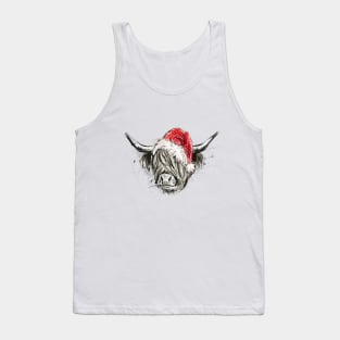 christmas highland cow Tank Top